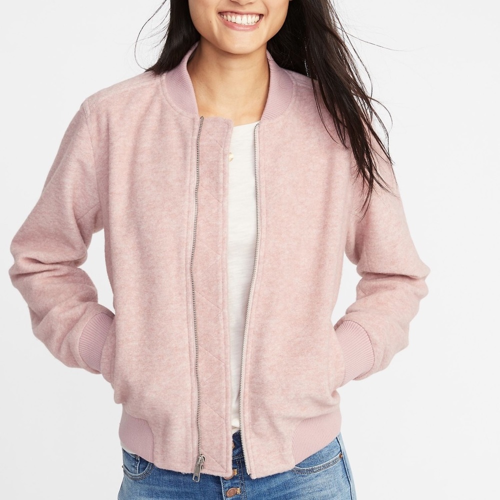 Soft Pink Bomber Jacket